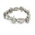 Late 20th Century Platinum 14ct Diamond Bracelet Floral & Marquise Link Dress wear For Sale - Image 5 of 6