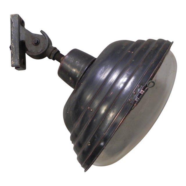 French Street Wall Lamp in Copper & Cast Iron, 1930s For Sale