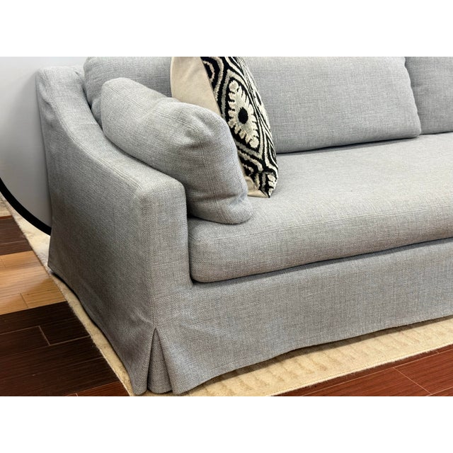 Restoration Hardware Ten Foot Belgian Arm Sofa Custom Italian Melange Slipcover For Sale - Image 9 of 12