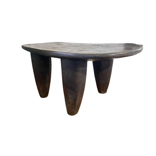 African Vintage African Senufo Wood Milk Stool I . Coast 8" H 17.25" W For Sale - Image 3 of 9