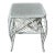 Vintage Square White Wicker End / Side Table W/ Fiddlehead Scroll Work & Lower Shelf For Sale
