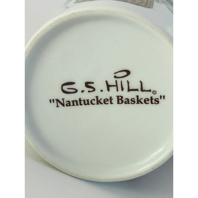 Contemporary 1990s Nantucket Basket Floral Design by Artists Greg & Judi Hill Tea or Coffee Mugs - Set of 4 For Sale - Image 3 of 4