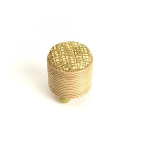 Contemporary Disco Pouf in Tinted Rattan and HR Foam by Popus Editions For Sale - Image 3 of 8
