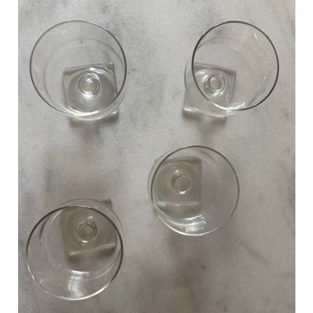 Mid 20th Century Set of 4 Vintage Square Footed Cocktail Glasses For Sale - Image 5 of 6