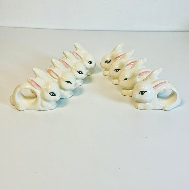 Just in time for spring and Easter celebrations and entertaining. We have here a set of 8 ceramic Bunny Napkin Rings. So...
