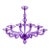 Italian Contemporary Violet Murano Style Glass Chandelier For Sale