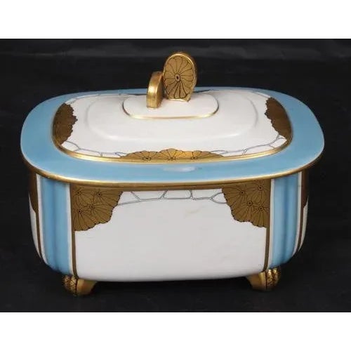 Blue Kuznetsov Porcelain Casket with Gilding For Sale - Image 8 of 8