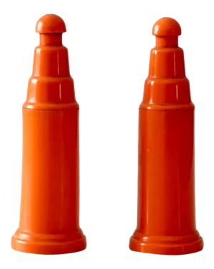 Vintage Push Top Orange Plastic Salt and Pepper Shakers