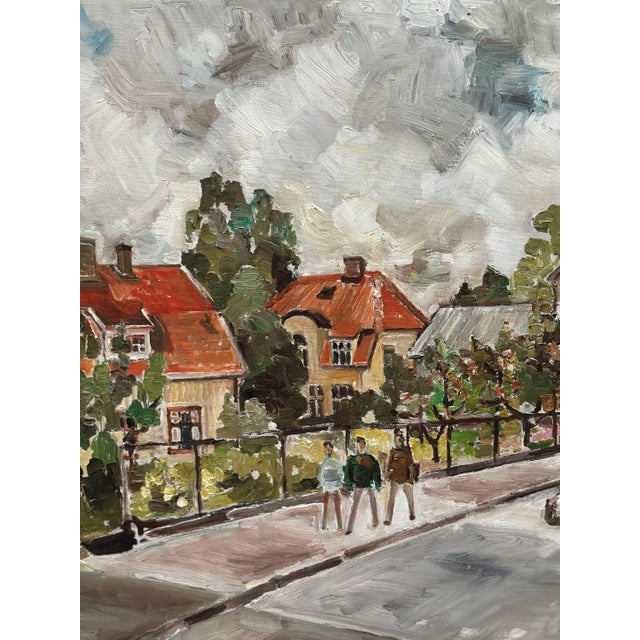 Sooman, City Life II, 1960s, Oil Painting on Canvas, Framed For Sale - Image 9 of 13