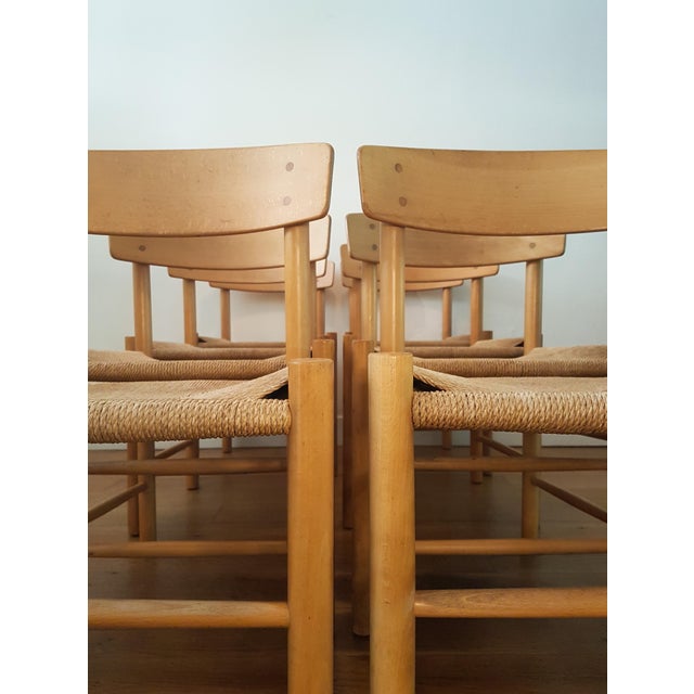 J39 Dining Chairs in Beach & Danish Papercord by Børge Mogensen for FDB Møbler, 1960s, Set of 6 For Sale - Image 15 of 18