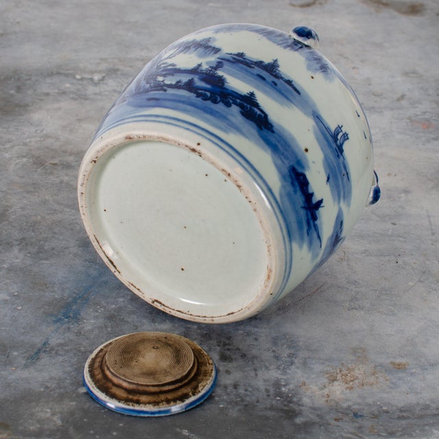Chinese Blue & White Wine Pot, 20th Century For Sale - Image 9 of 10