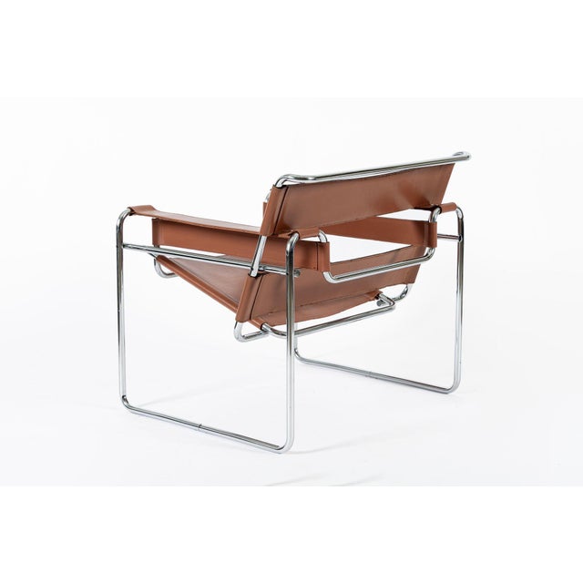 Metal Mid Century Wassily Brown Lounge Chair by Marcel Breuer for Gavina For Sale - Image 7 of 15