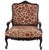 French Michael Taylor Louis XV Style Wide Arm Chair W Giraffe Velvet For Sale - Image 3 of 5