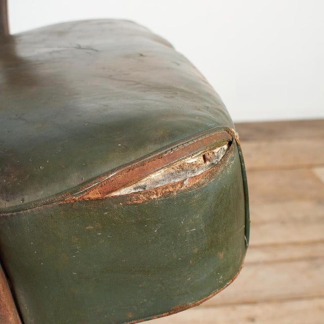 Antique US Military Swivel Desk Chair in Leather, 1940s For Sale - Image 12 of 15