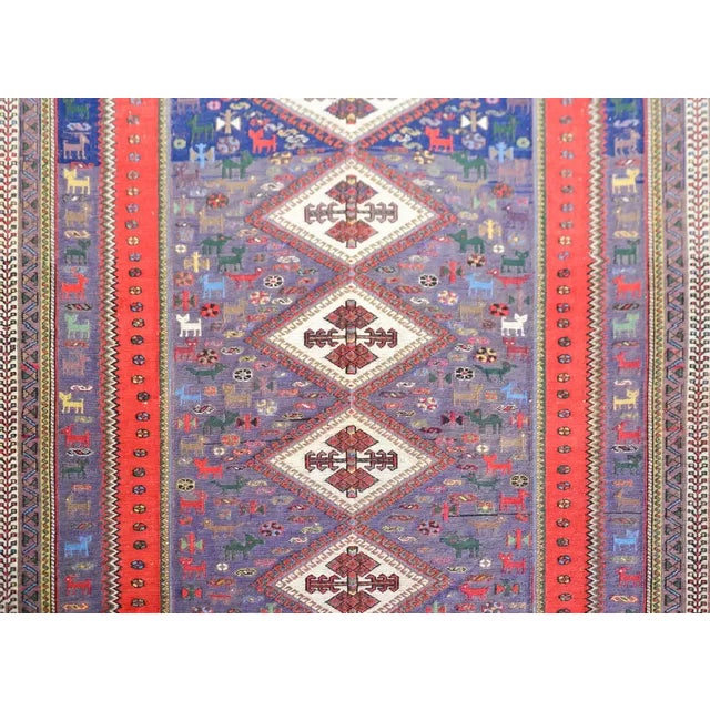 Traditional Vintage Persian Sumak Rug For Sale - Image 3 of 13