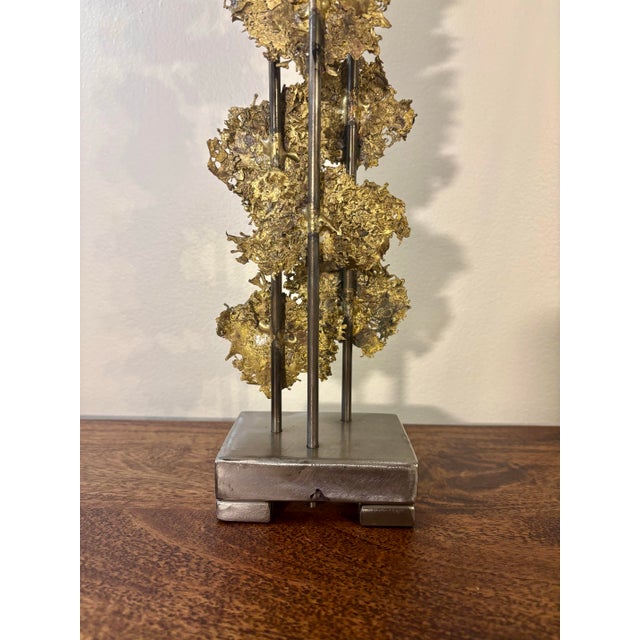 2010s Vintage Brutalist Steel and Brass Sculpture Signed D Larson 2012 For Sale - Image 5 of 9