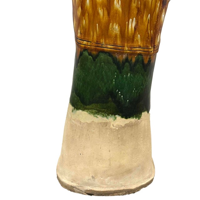 Mid Century Large Chinese Sancai Glazed Pottery Figure - Tang Style Court Lady For Sale - Image 11 of 12
