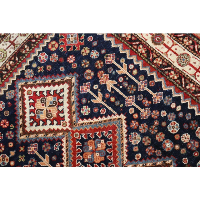 Early 20th Century Tribal Traditional Shiraz Rug - 4'9" x 5'5" For Sale - Image 4 of 7