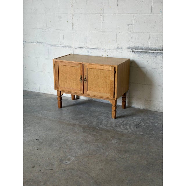 Oak Small Storage Cabinet With Two Doors Danish Mid-Century Modern 1960s For Sale - Image 10 of 12