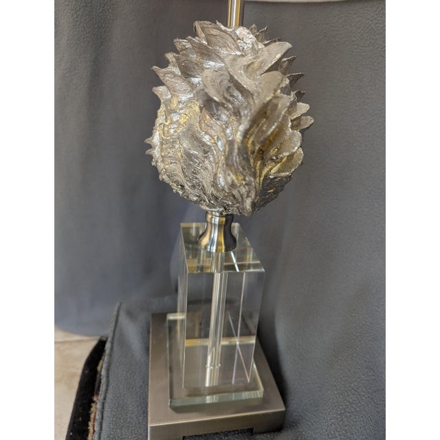 Late 20th Century Giant Silver Clam Shell Table Lamp For Sale - Image 11 of 11