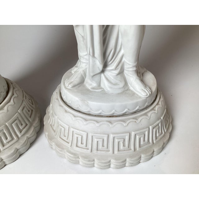 Parian Porcelain Neoclassical Statues - A Pair For Sale - Image 10 of 12