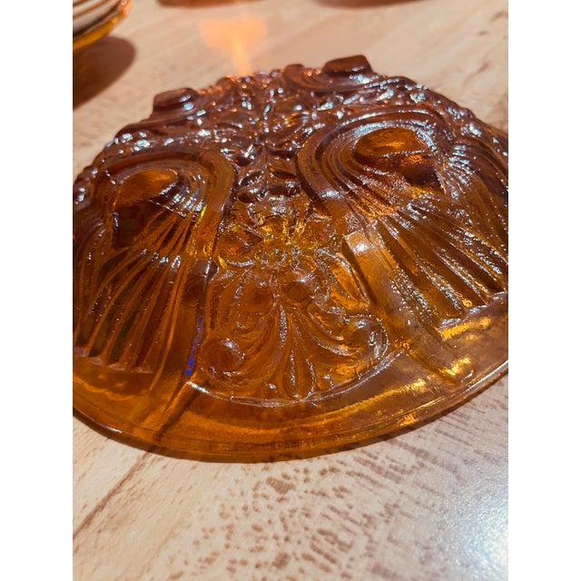 1960s 1960s Indiana Glass Co. Amber Candy/Relish Dish For Sale - Image 5 of 5