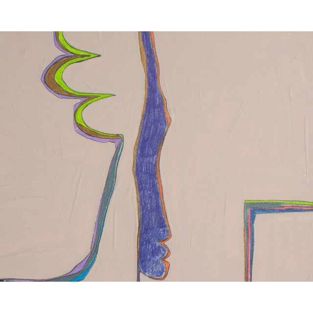 1980s 1980s Abstract Mixed Media Painting by Harry Hilson For Sale - Image 5 of 7