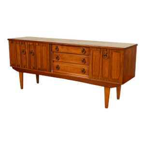 1960s Mid Century Modern Danish Style Teak Credenza Sideboard Buffet Bar Cabinet 1960s
