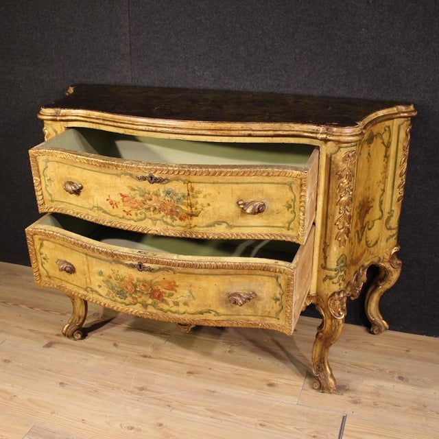 Wood Venetian Baroque Style Commode, 1950 For Sale - Image 7 of 13