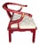 Chinese James Mont Style Red Lacquer Chinese Horseshoe Chair For Sale - Image 3 of 5