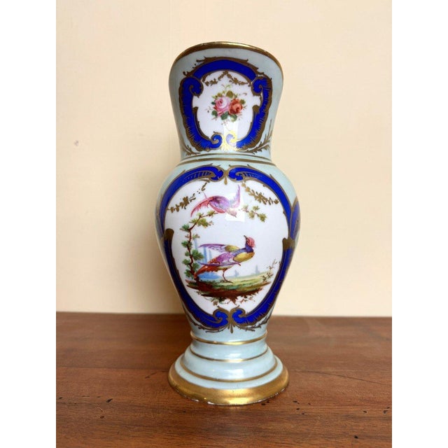 Traditional Large Empire Blue Pitcher with Gilt Decoration For Sale - Image 3 of 10