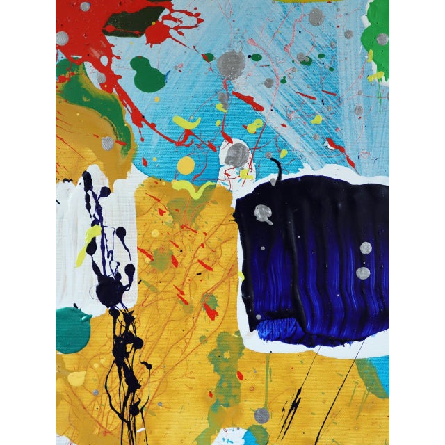 Mid-Century Modern 'Chromatic Constellation' Vintage Swedish Original Abstract Oil Painting, Framed For Sale - Image 12 of 13