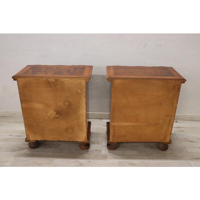 Brown Walnut Veneer Nightstands, Set of 2 For Sale - Image 8 of 12