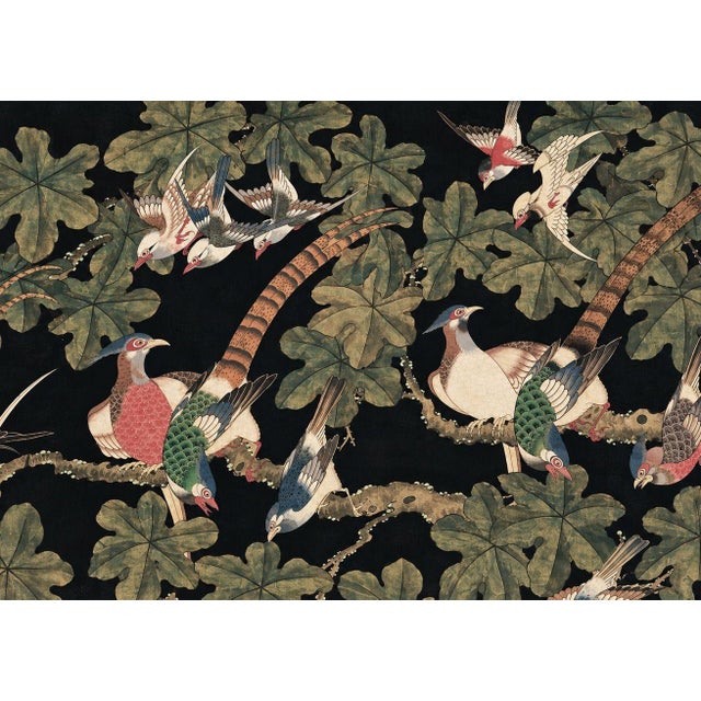Oversized 19th C. Chinese Handpainted Hundred Birds Paying Homage to the Phoenix For Sale - Image 10 of 13