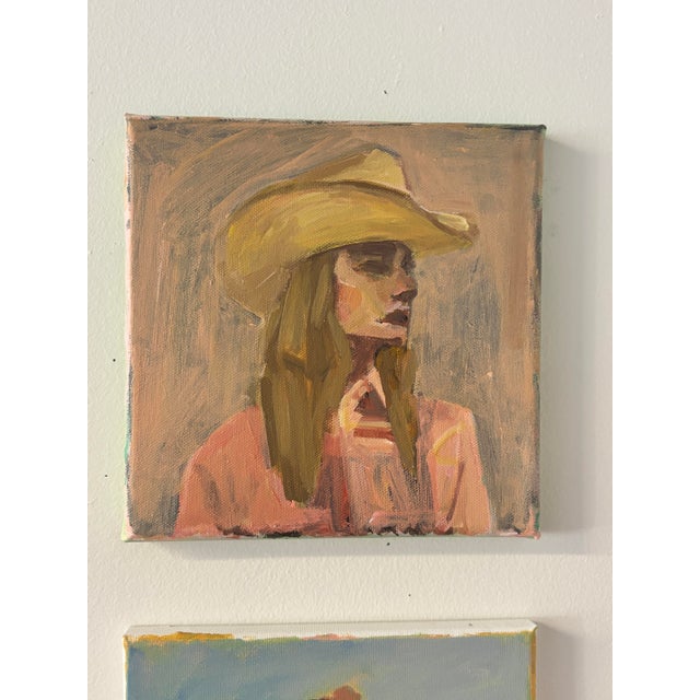 2020s Pink Pony Club an Original Portrait of a Cowgirl by Michelle Heimann For Sale - Image 5 of 5