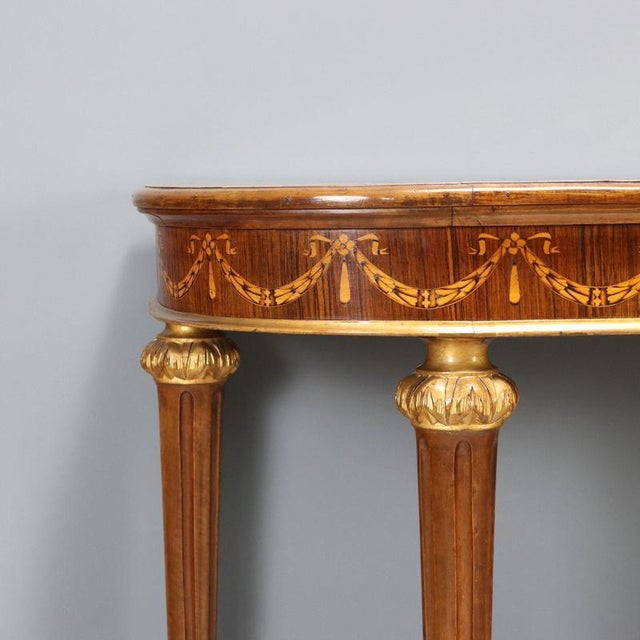Neoclassical Style Console Table in Walnut For Sale - Image 3 of 10