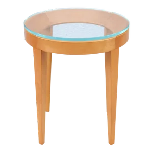 Modern Mark Goetz for Bernhardt Design Cirque Maple and Glass Round Side Table