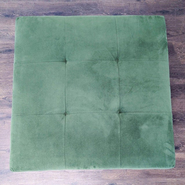 2010s West Elm Tufted Square Ottoman For Sale - Image 5 of 6