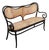 Antique Vienna Secession Scrolling Bentwood Oak & Cane Settee Bench Attributed to Thonet No 05 For Sale
