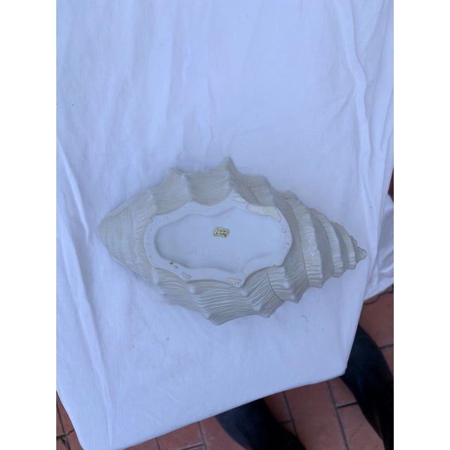 White Trompe-L’oeil Porcelain White Conch Shell Bowl/Planter. For Sale - Image 8 of 9