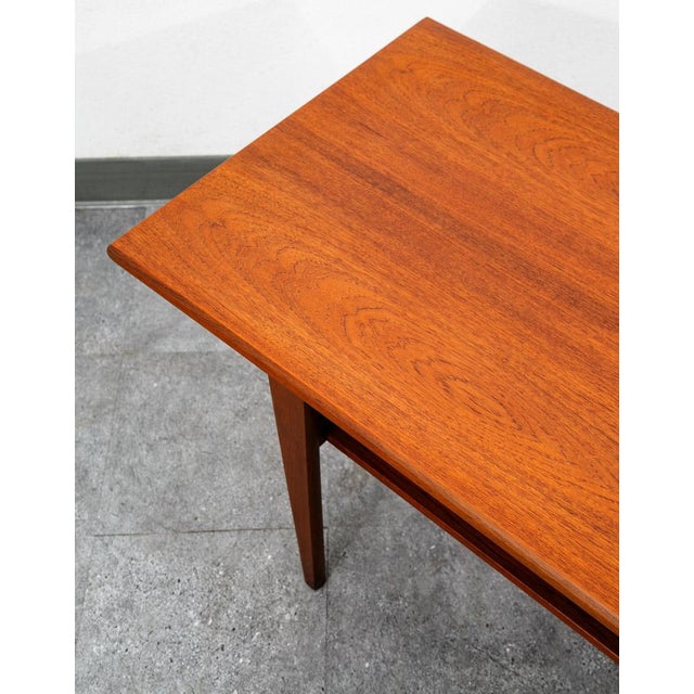 Wood Mid Century Danish Modern Coffee Table Solid Teak Denmark Surfboard Rectangular For Sale - Image 7 of 12