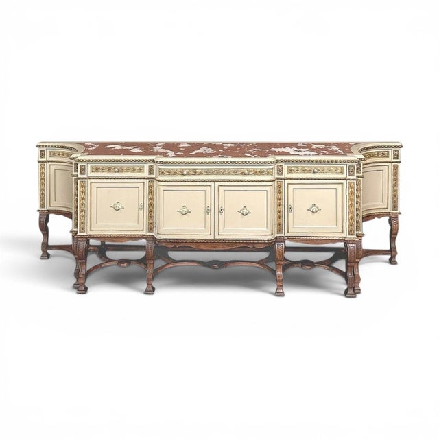 Baroque Grand Antique Italian Neoclassical ~ Baroque Painted Console ~ Buffet For Sale - Image 3 of 18