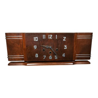 Early 1930s Art Deco Girod Morbier Mantle Clock – 5-Rod Westminster Chime – Movement No. 28186 For Sale