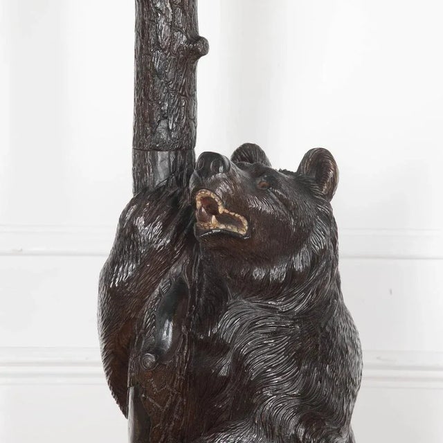 Wood Antique Carved Bear Hall Stand, 1880 For Sale - Image 7 of 18