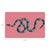 Modern Serpent Pink Vegan Leather Rectangle Placemat, Set of 4 For Sale - Image 3 of 5