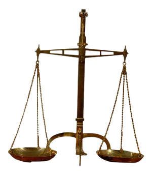 19th Century English Brass Bankers Balance Scale with Circular Pans
