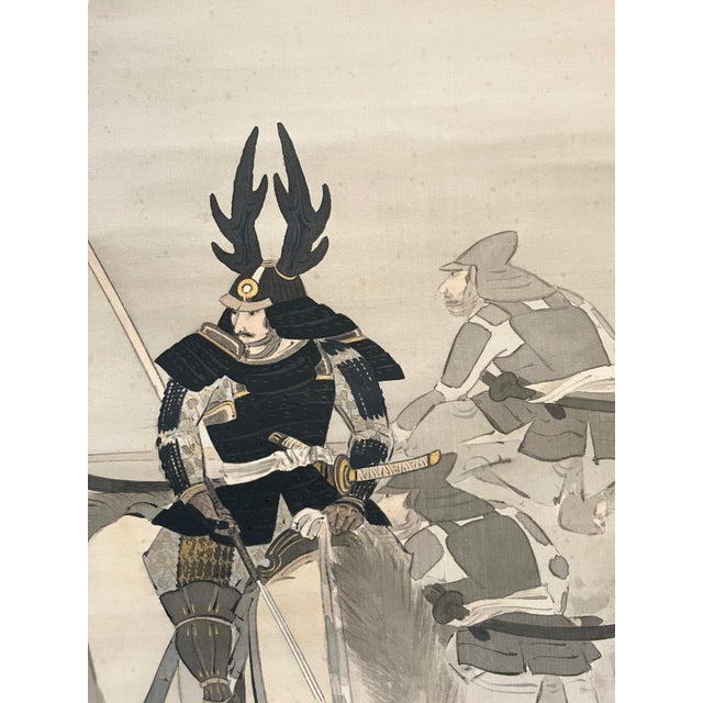 Rare Triptych Scroll Paintings by Watanabe Seitei Meiji Period For Sale - Image 12 of 18