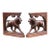 Pair of Large Antique Carved Oak Lions Bookends – 19th Century Renaissance Revival Corbels – Gothic Bookends – Architectural Wood Decor For Sale