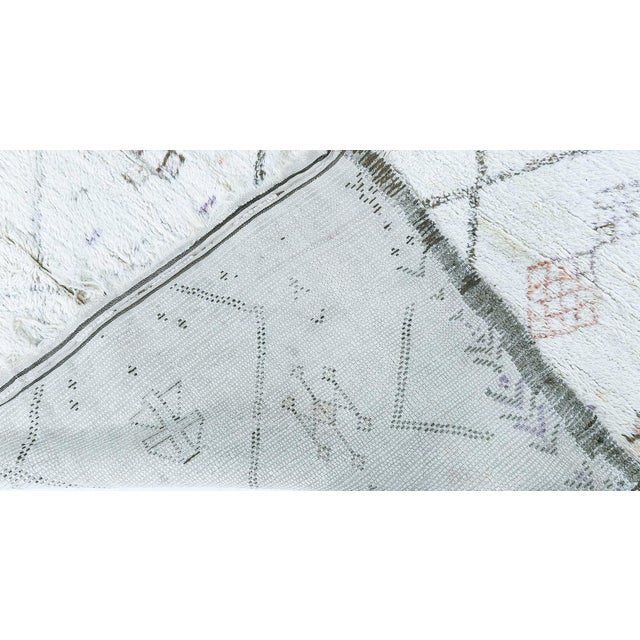 Textile Doris Leslie Blau Moroccan Vintage Geometric Cream Hand-Knotted Wool Rug For Sale - Image 7 of 7