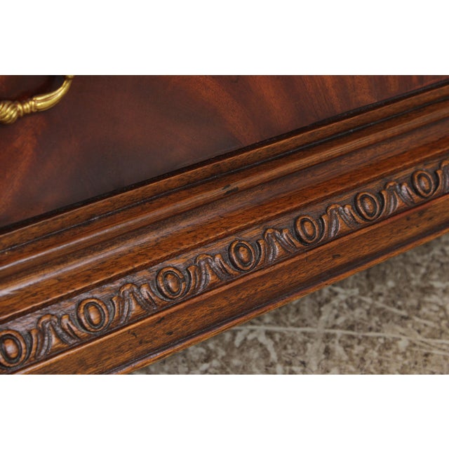 Maitland Smith Flame Mahogany Marble Top Bombe Dresser For Sale - Image 13 of 18